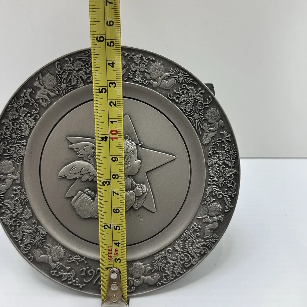 Hallmark  1979 Little Gallery Fine Pewter Christmas Plate Star Angel w Box